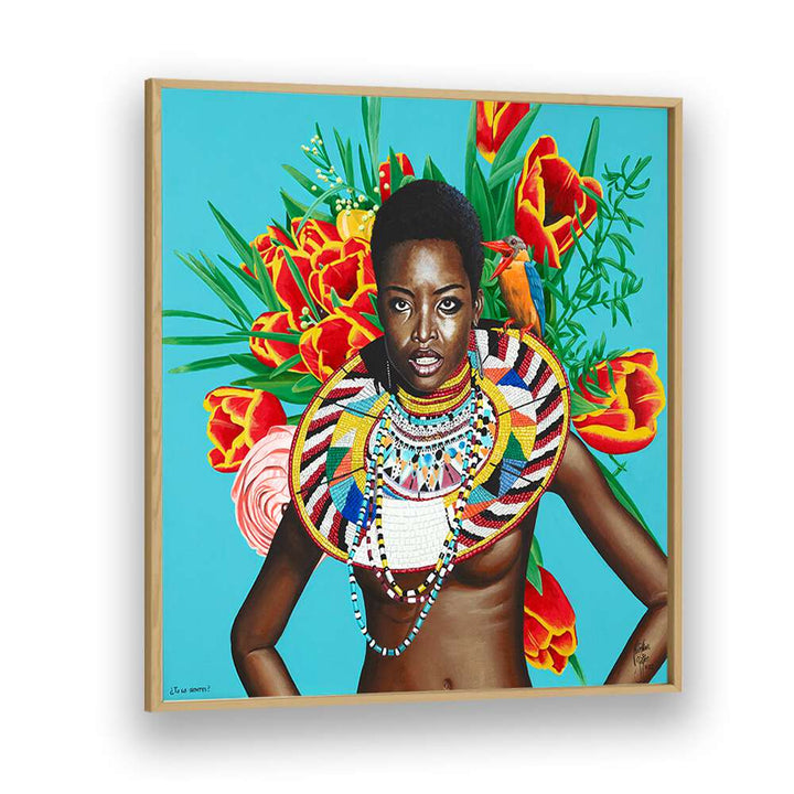 Vibrant "TU LO SIENTES, AFRICAN ART PAINTINGS" by Christian Beijer, showcasing rich African culture and artistry.