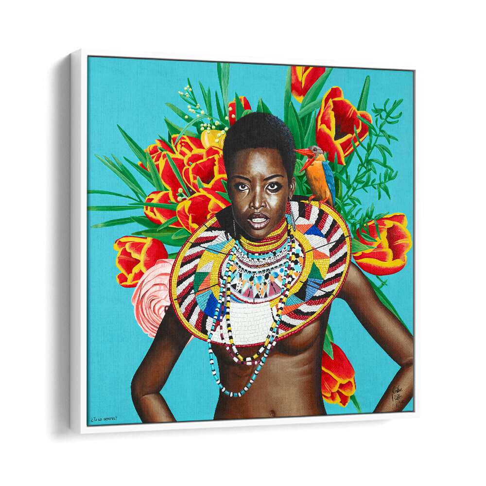 Vibrant "TU LO SIENTES, AFRICAN ART PAINTINGS" by Christian Beijer celebrates African culture with stunning detail.