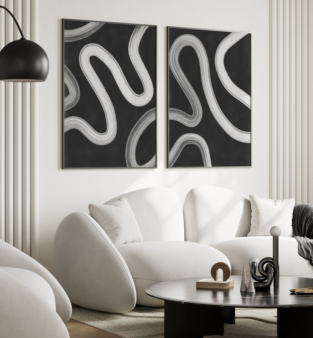 Transform your space with the TYPOGRAPHIC CHAOS SET, SET OF 2 PAINTINGS, featuring bold designs and vibrant colors.