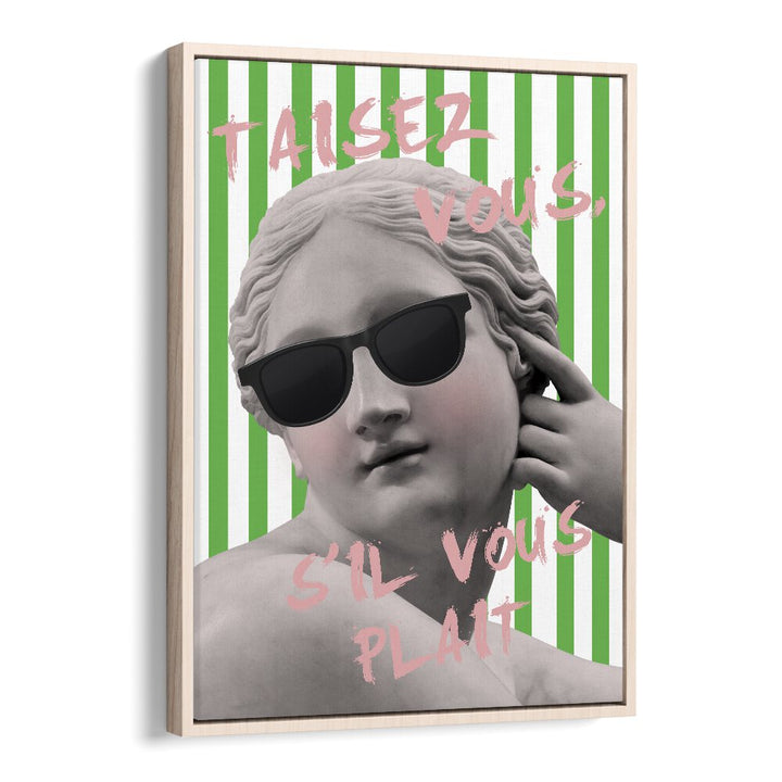 Stylish TAISR VOUE, ALTERED ART PRINTS framed in oak, perfect for enhancing any living space by Grace Digital Art Co.