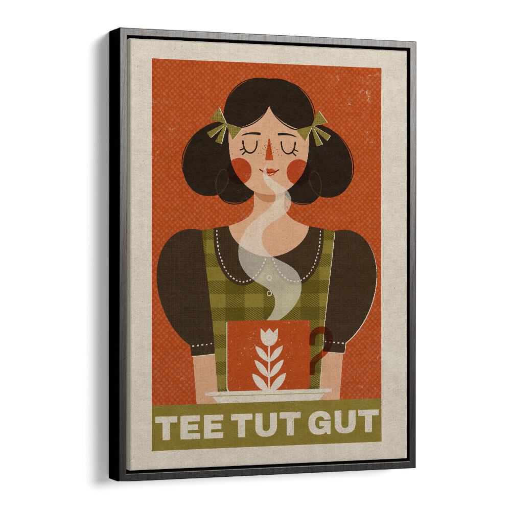 Exquisite illustration titled TEA LOVER by Julia Leister, showcasing a charming woman enjoying her tea.