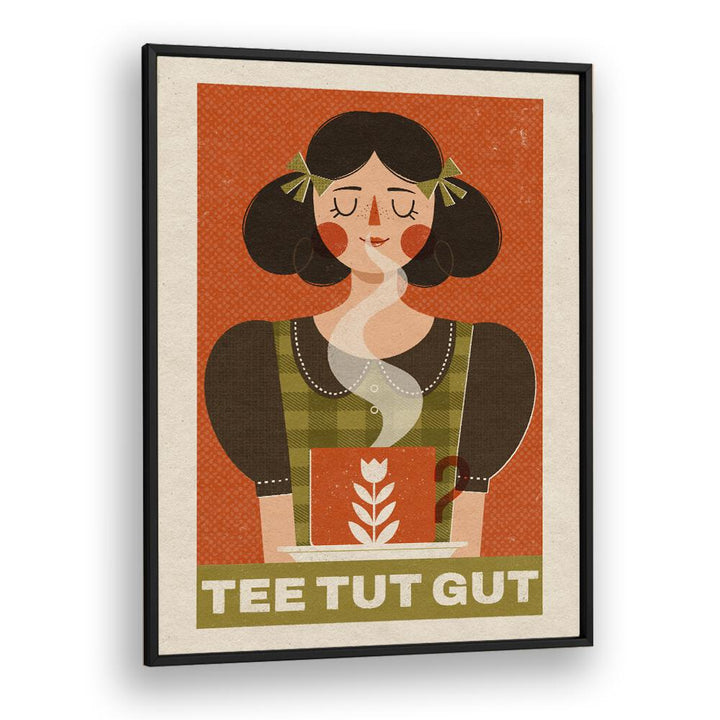 Captivating illustration "TEA LOVER" by Julia Leister, celebrating the art of tea in a stylish frame.