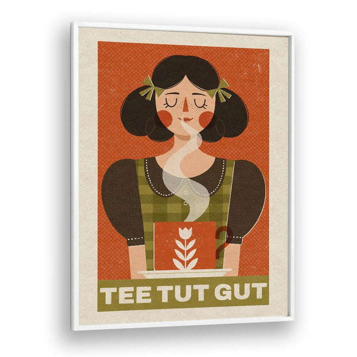 Exquisite illustration titled "TEA LOVER" by Julia Leister, capturing the essence of tea culture elegantly.
