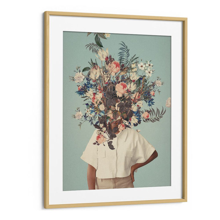 Whimsical "THANK GOD IT'S SPRING, SURREAL ART PRINTS" by Frank Moth enhances your space with vibrant floral surrealism.