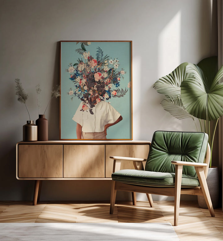 Brighten your space with "THANK GOD IT'S SPRING, SURREAL ART PRINTS" by Frank Moth, featuring whimsical floral designs.