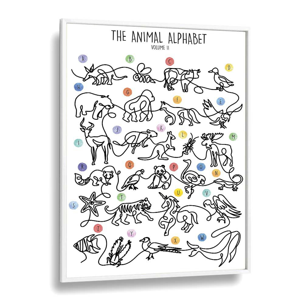 Colorful animals illustrate THE ANIMAL ALPHABET VOLUME II, KIDS ROOM PAINTINGS by Hanna Lee Tidd, perfect for learning fun.