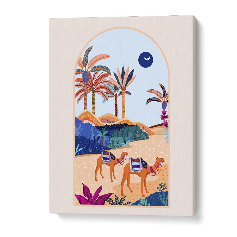 Stunning landscape painting of THE ARBIAN DESERT, capturing desert essence by artist Uma Gokhale. Perfect for decor.