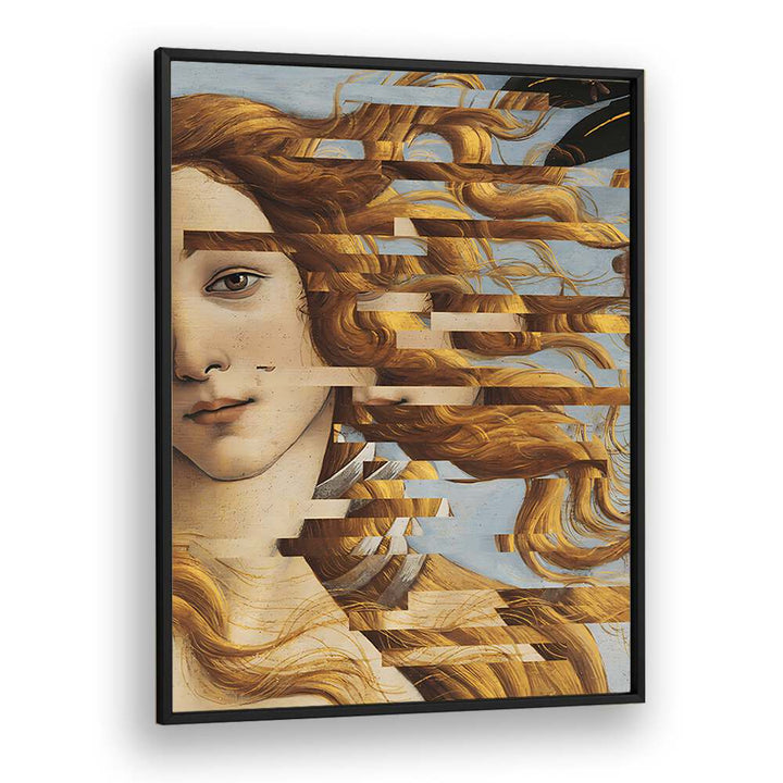 Reimagined classic art, "THE BIRTH OF VENUS, ALTERED ART PRINTS" by The Art Concept in a sleek black frame.