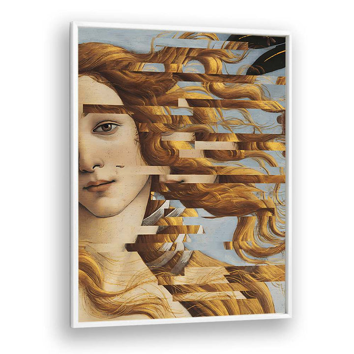 Reimagined classic art, THE BIRTH OF VENUS, ALTERED ART PRINTS by The Art Concept in a sleek white frame.