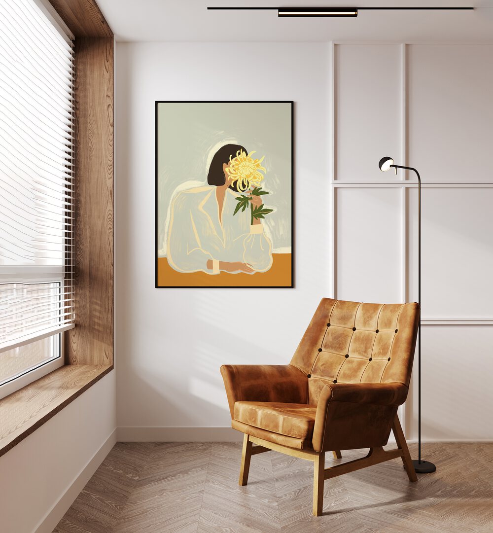 Stylish wall art featuring THE CRYSANTHEMUM, PORTRAITS by Arty Guava, adding elegance to your living space.