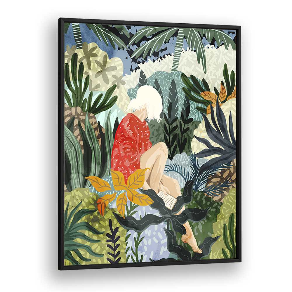 Discover "THE DISTRACTED READER , PORTRAITS" art print by Uma Gokhale, capturing the essence of contemporary reading.