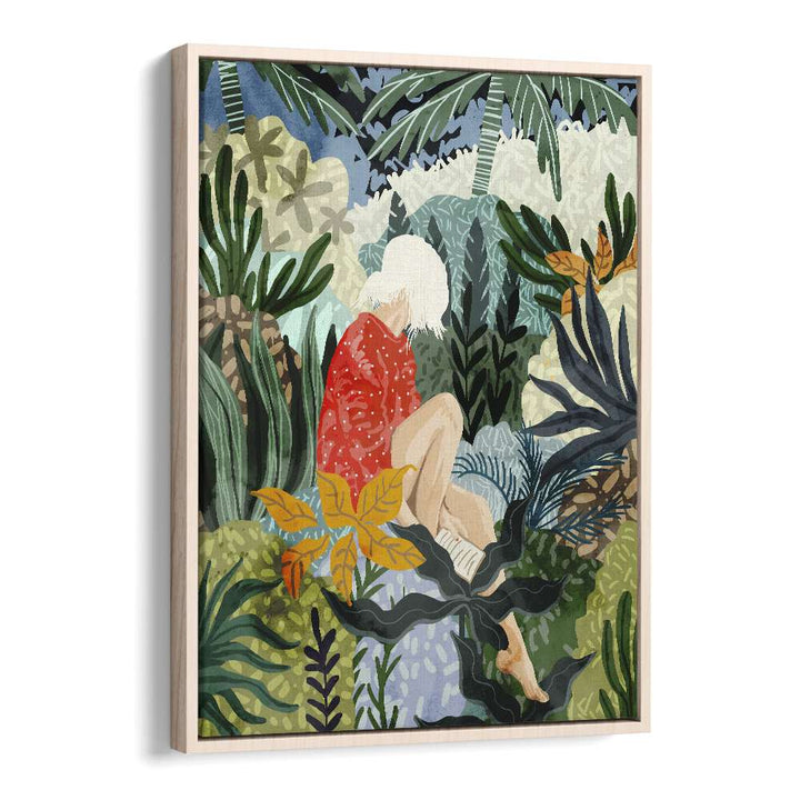 Colorful illustration from "THE DISTRACTED READER, PORTRAITS" by Uma Gokhale, showcasing a contemporary reader in nature.