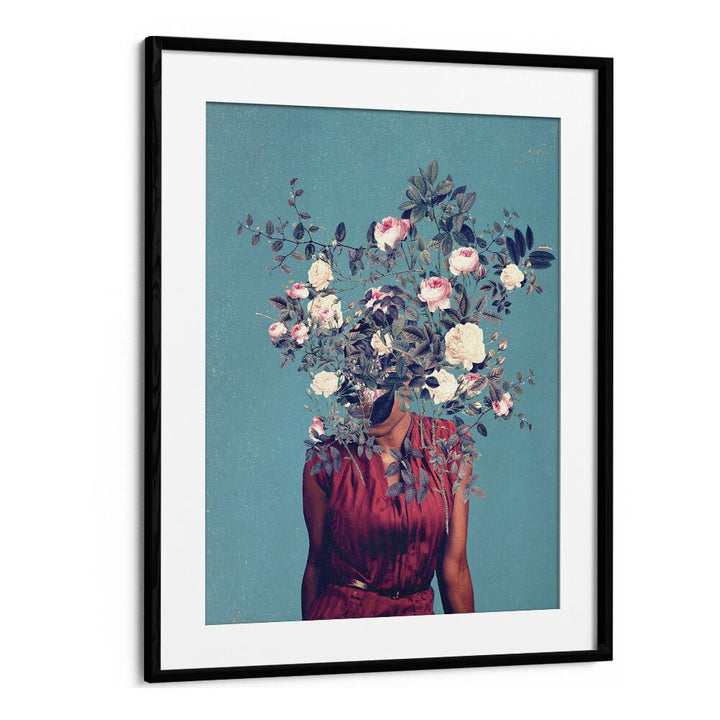 Surreal art print "THE FIRST NOON, SURREAL ART PRINTS" by Frank Moth in an elegant black frame. Perfect for any space.