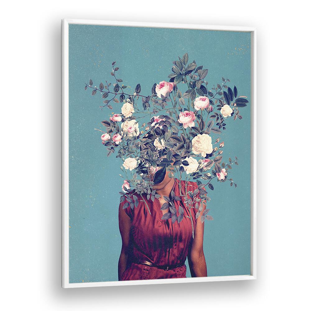 Surreal art print "THE FIRST NOON, SURREAL ART PRINTS" by Frank Moth showcases floral elements in a captivating design.