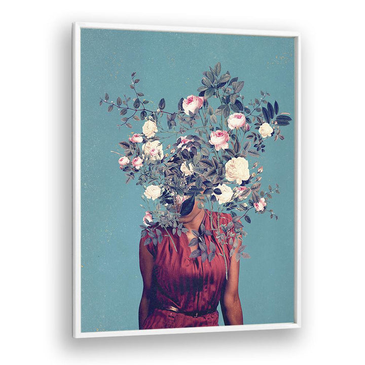 Surreal art print "THE FIRST NOON, SURREAL ART PRINTS" by Frank Moth showcases floral elements in a captivating design.