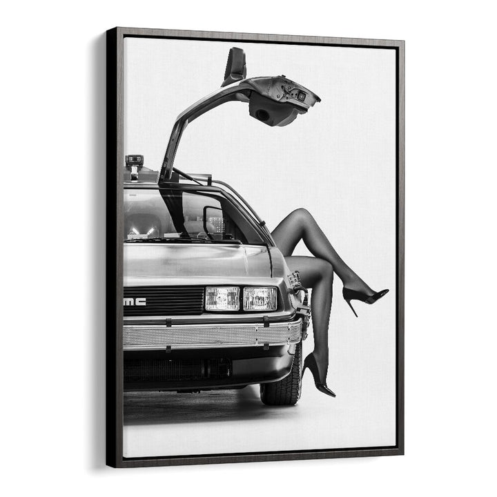 Stylish car poster "THE FUTURE IS FEMALE I" by David Drake, showcasing elegance and modern artistry.