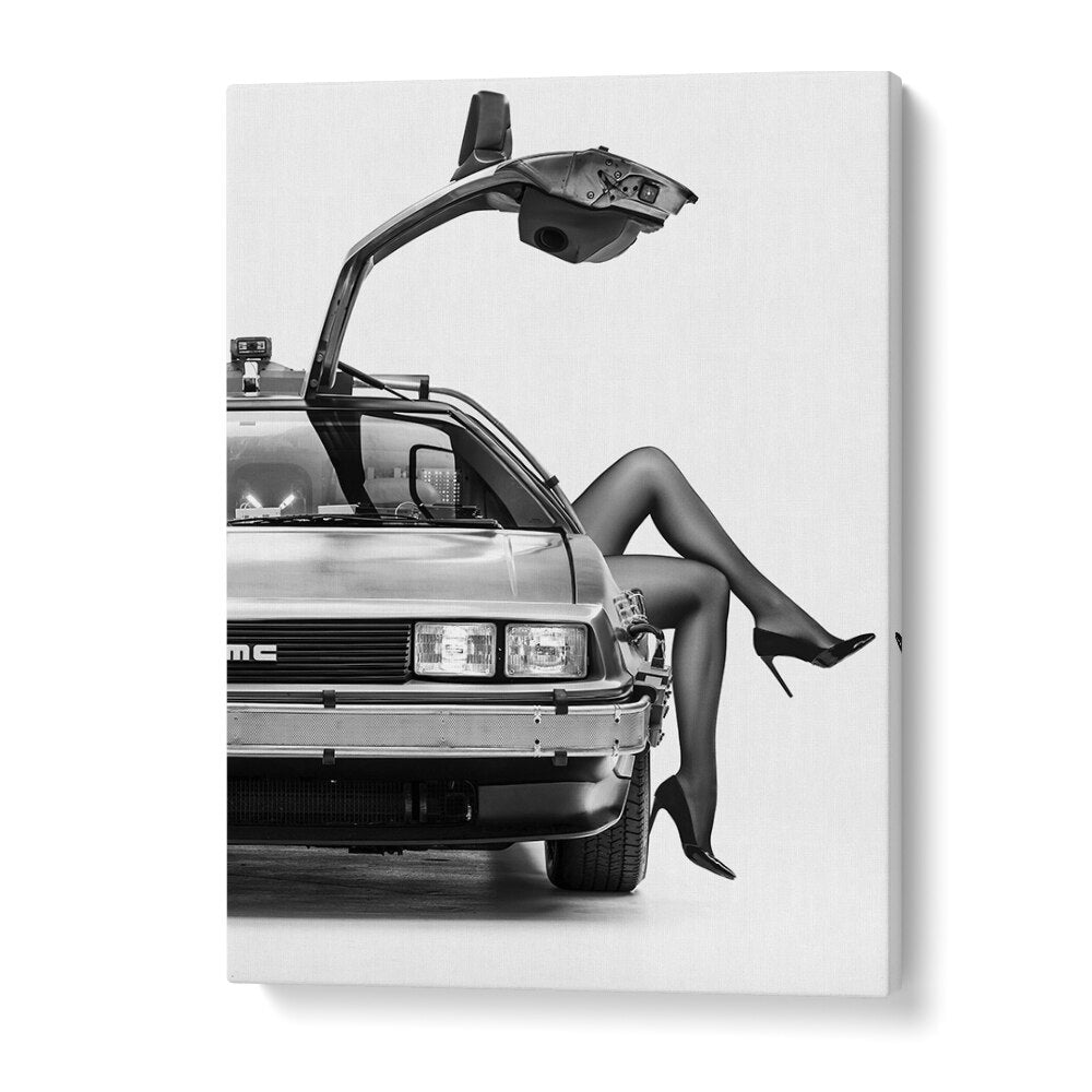 Stylish car poster, "THE FUTURE IS FEMALE I," by David Drake, showcasing elegance and modern artistry.
