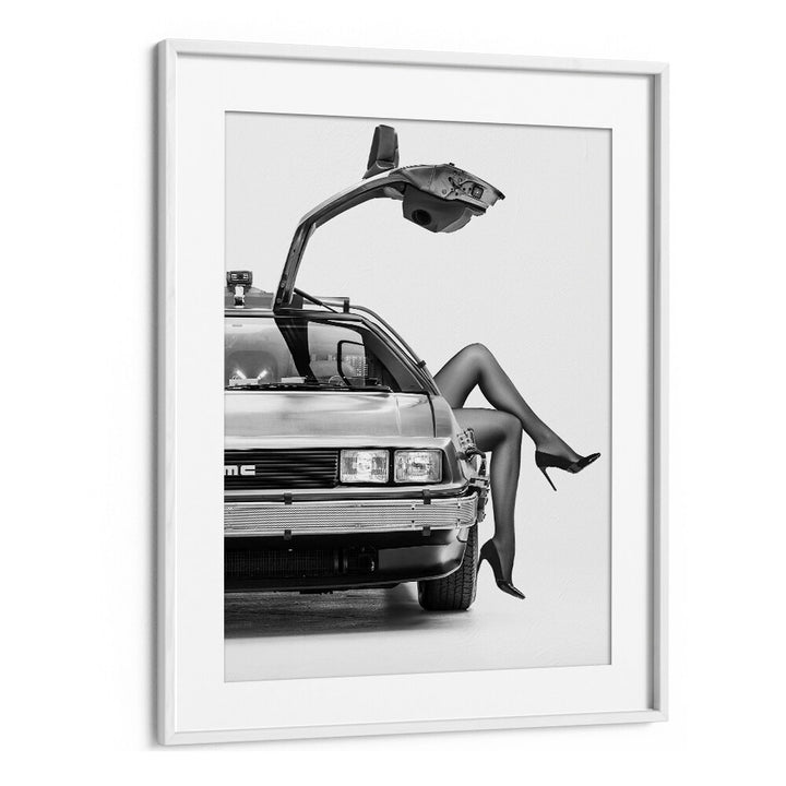 Stylish art featuring a car and elegant legs, perfect for bold decor - THE FUTURE IS FEMALE I, CAR POSTERS.