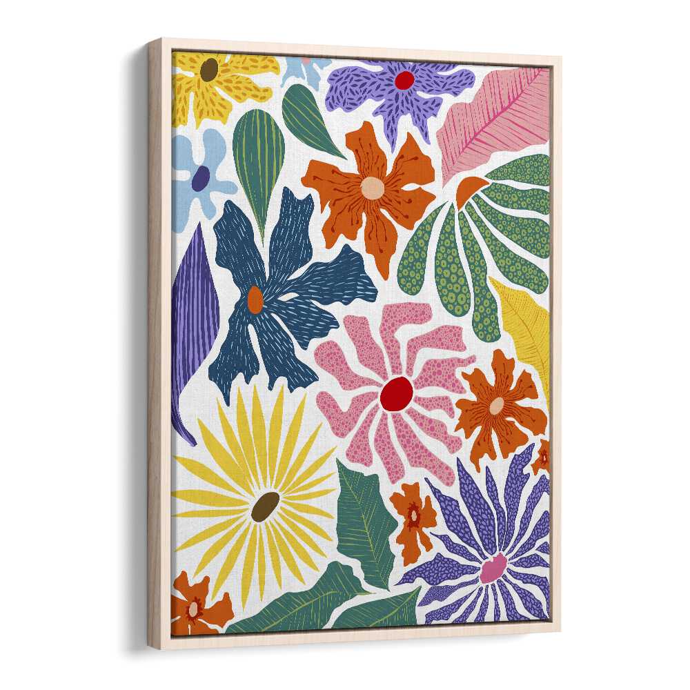 Bright and colorful floral art from THE HAPPY GARDEN, FLORAL FLOWER PAINTINGS by Uma Gokhale, perfect for your home.
