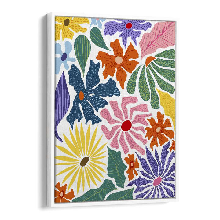Bright and colorful botanical art from THE HAPPY GARDEN, FLORAL FLOWER PAINTINGS by Uma Gokhale, perfect for home decor.