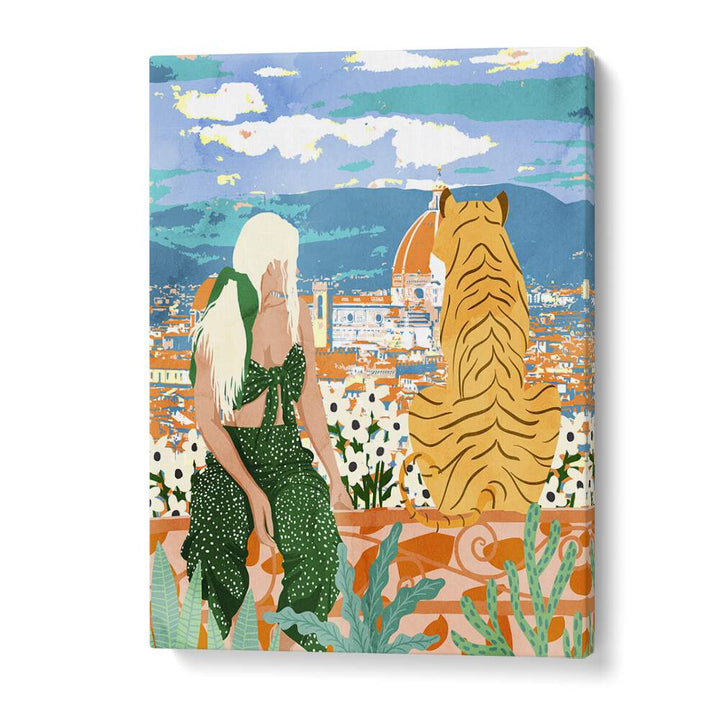 Stunning art print "THE ITALIAN VIEW, PORTRAITS" by Uma Gokhale showcasing Italian landscapes and figurative illustrations.