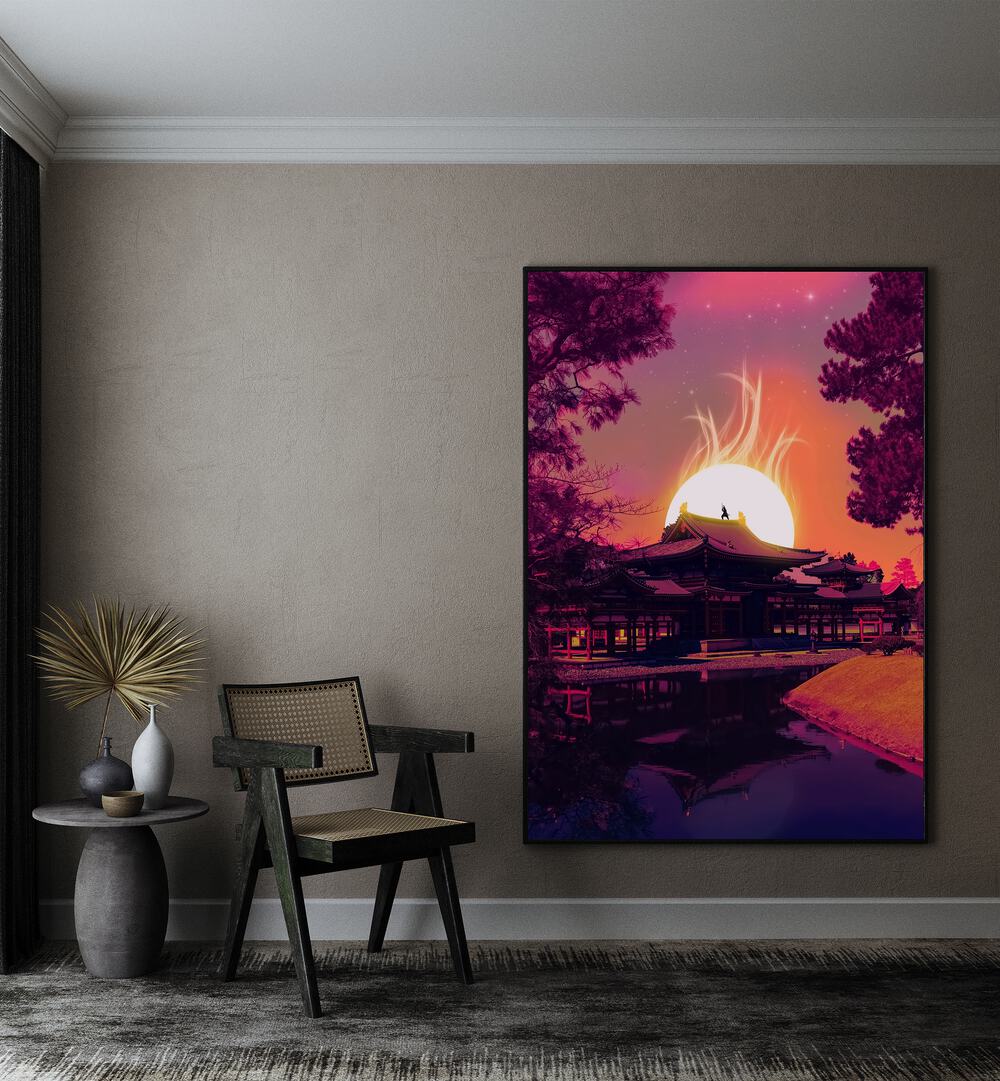 Elevate your decor with THE LAST SAMURAI, SURREAL ART PRINTS by Ritvik Takkar, featuring vibrant colors and stunning landscapes.