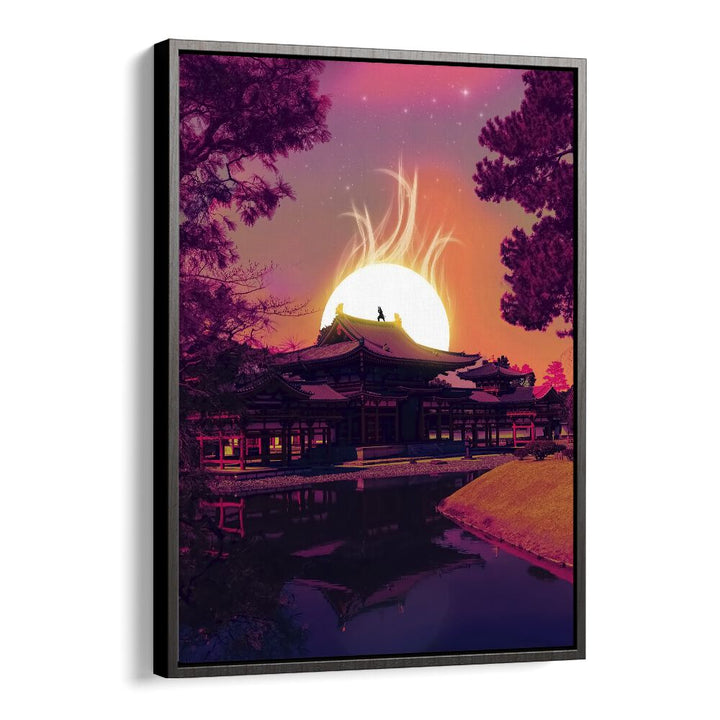 Captivating sunset scene featuring "The Last Samurai" surreal art prints by Ritvik Takkar, perfect for home decor.