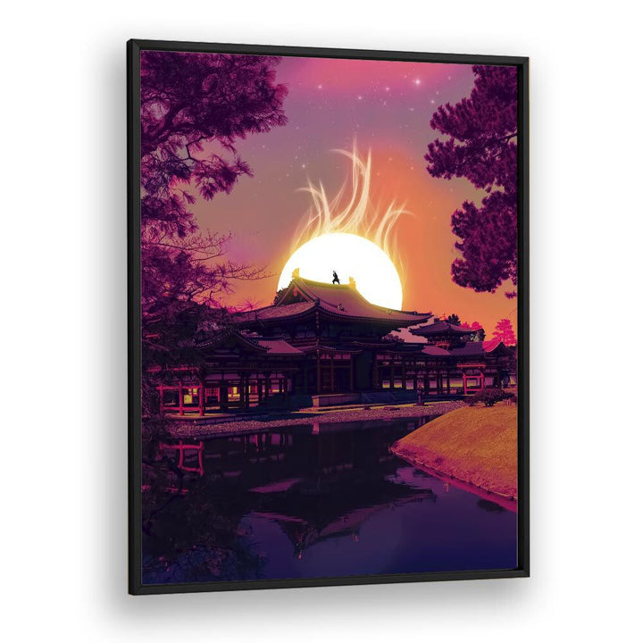"The Last Samurai, Surreal Art Prints" by Ritvik Takkar showcases vibrant colors and a captivating sunset scene.