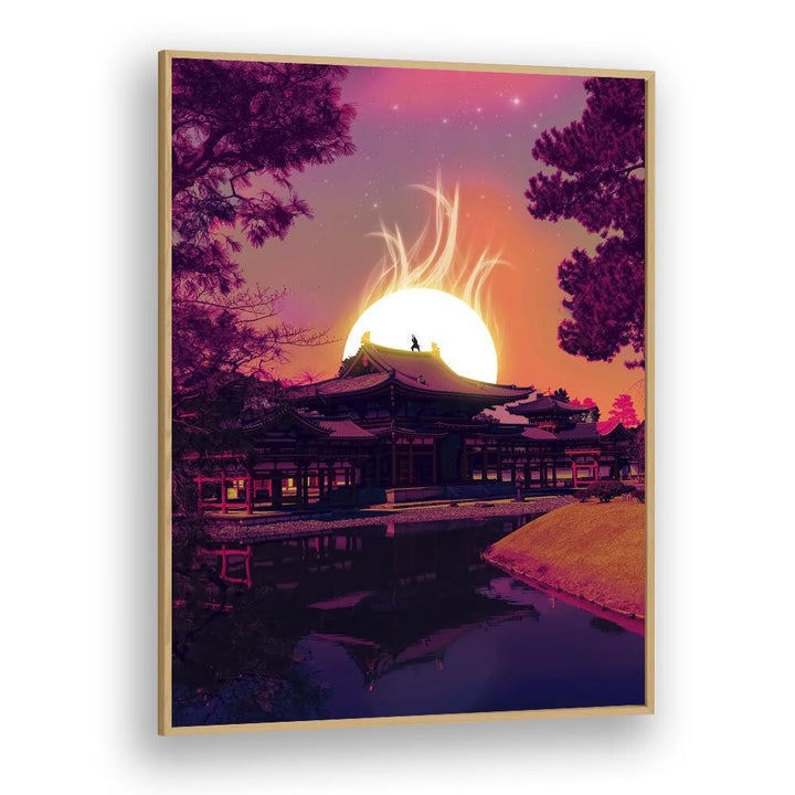 "The Last Samurai, Surreal Art Prints" showcases vibrant colors and stunning architecture by Ritvik Takkar. Transform your space!