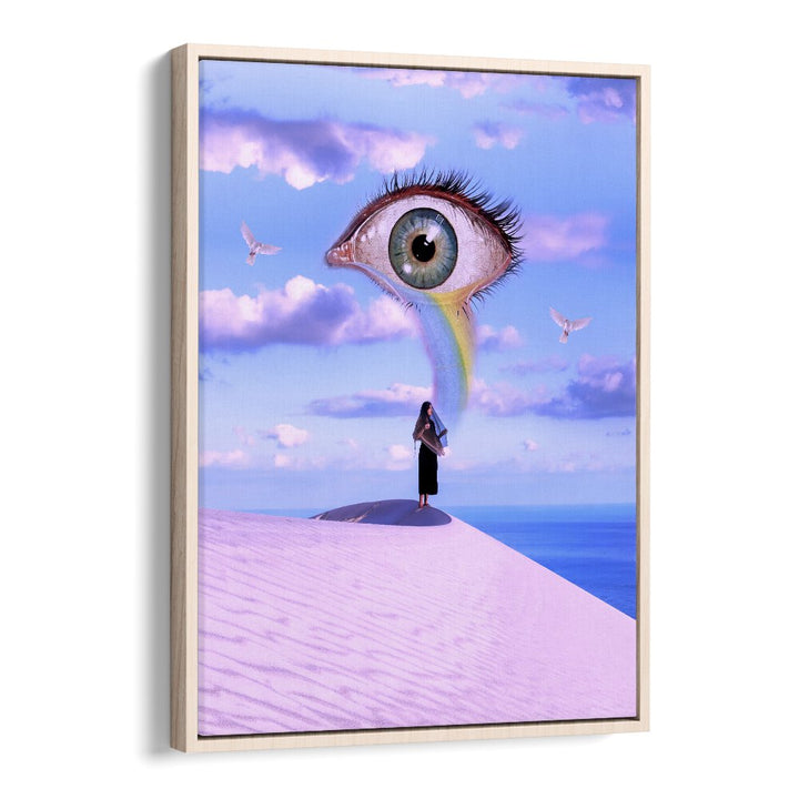 Surreal art print "The Prophetees" by Ritvik Takkar, showcasing captivating imagery in a floater frame.