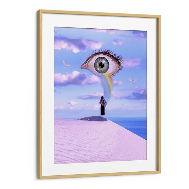 Surreal art print "The Prophetees" by Ritvik Takkar, framed beautifully for captivating décor. Perfect for art lovers.