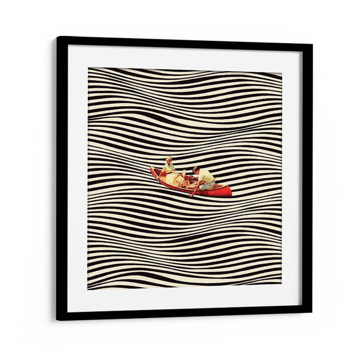 Explore "THE REAL BOAT TRIP, SURREAL ART PRINTS" by Taudalpoi, featuring a unique design in a stylish black frame.