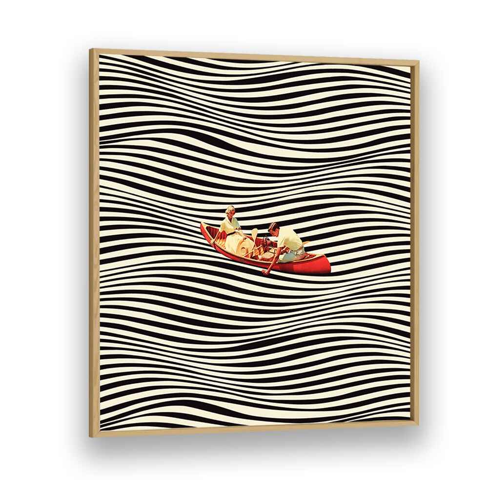 Stylish surreal art print "THE REAL BOAT TRIP" by Taudalpoi, featuring vibrant colors and captivating design.