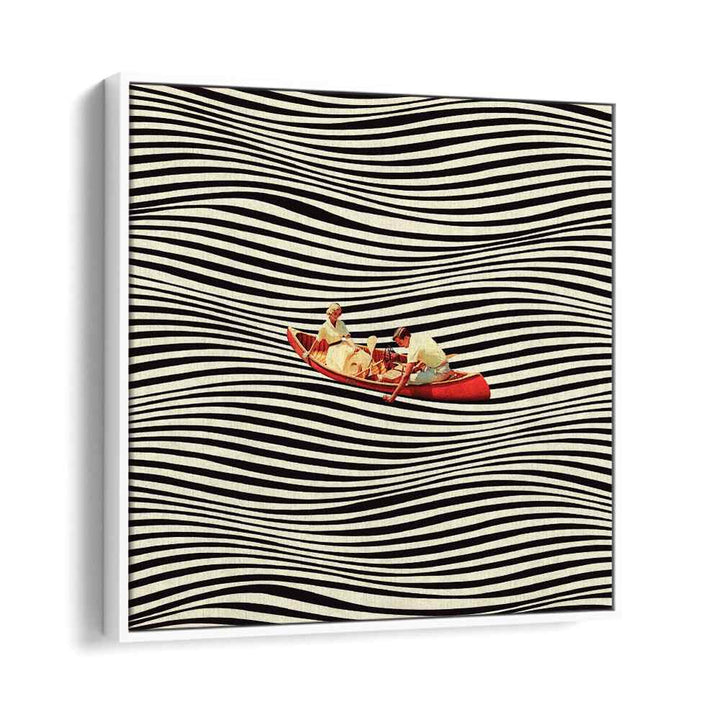 Surreal art print "THE REAL BOAT TRIP" by Taudalpoi, showcasing a vibrant boat scene in stylish waves.