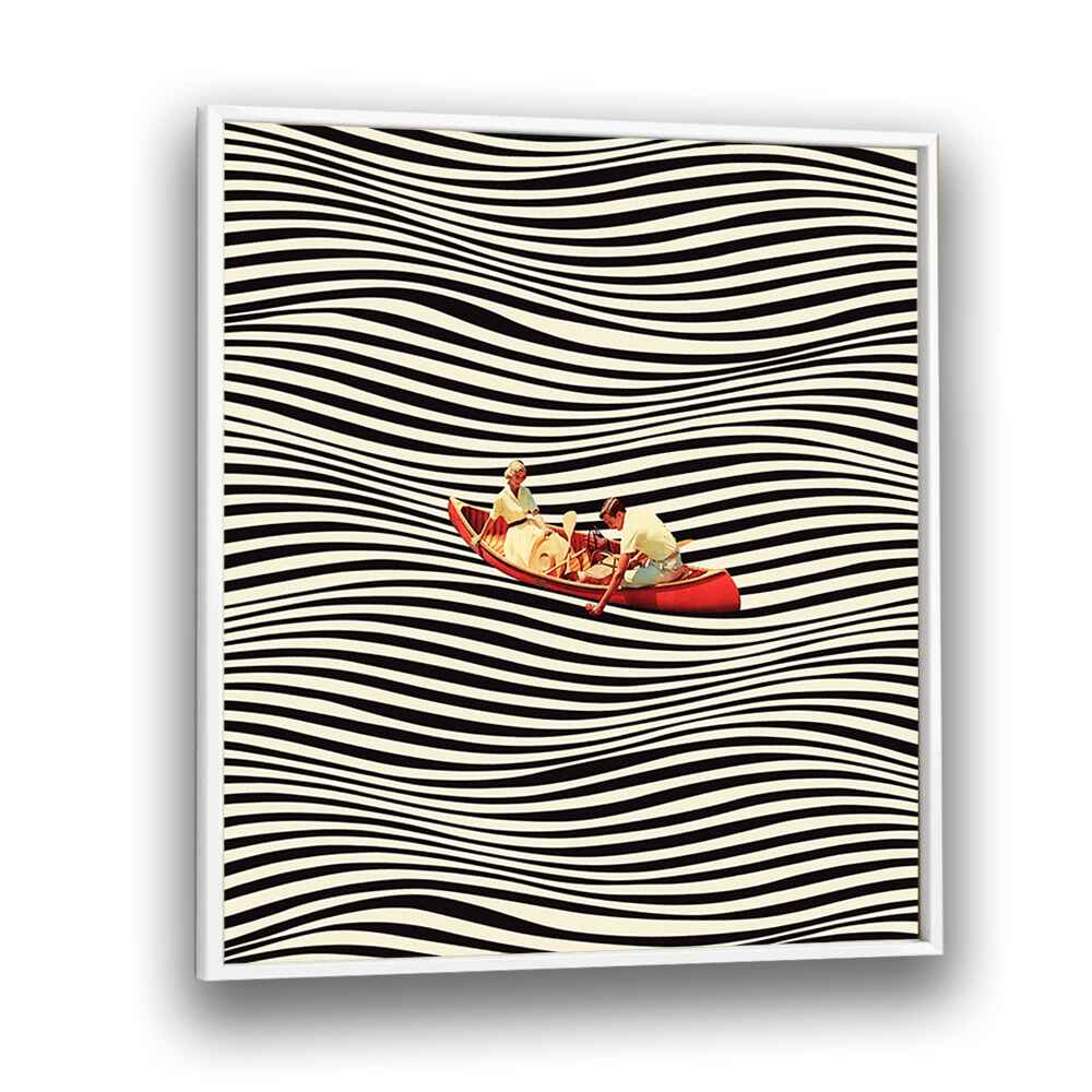 Embrace modern elegance with THE REAL BOAT TRIP, SURREAL ART PRINTS, featuring a captivating design by Taudalpoi.