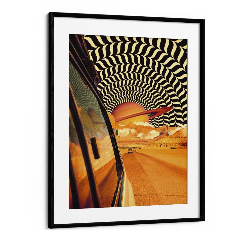 Surreal art print "THE REAL ROAD TRIP" by Taudalpoi captures imaginative adventure in a vibrant, framed design.