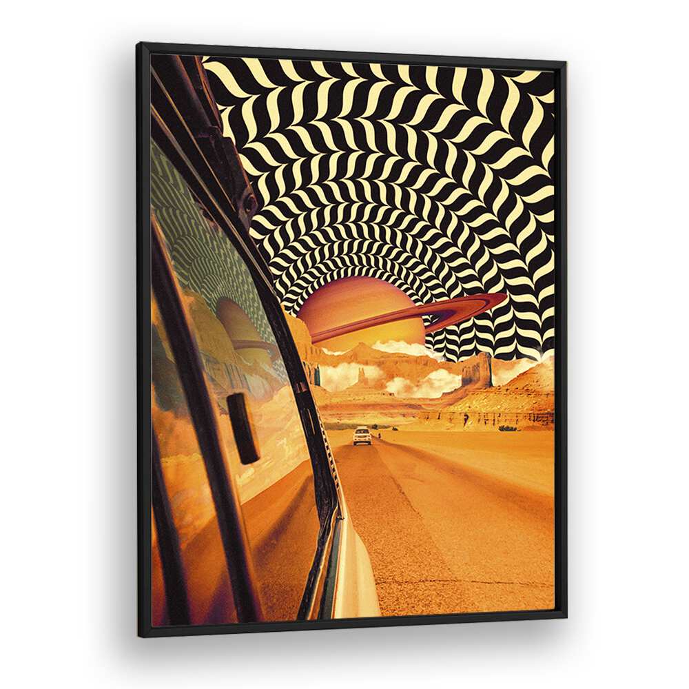Surreal art print "THE REAL ROAD TRIP" by Taudalpoi, showcasing vibrant colors and imaginative landscapes.