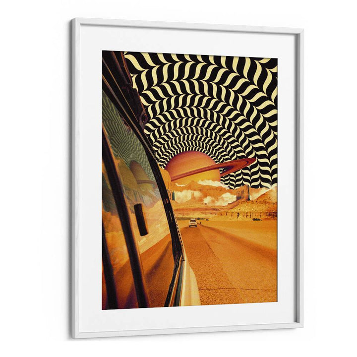 Admire THE REAL ROAD TRIP, SURREAL ART PRINTS by Taudalpoi, blending adventure with imaginative design in a framed piece.