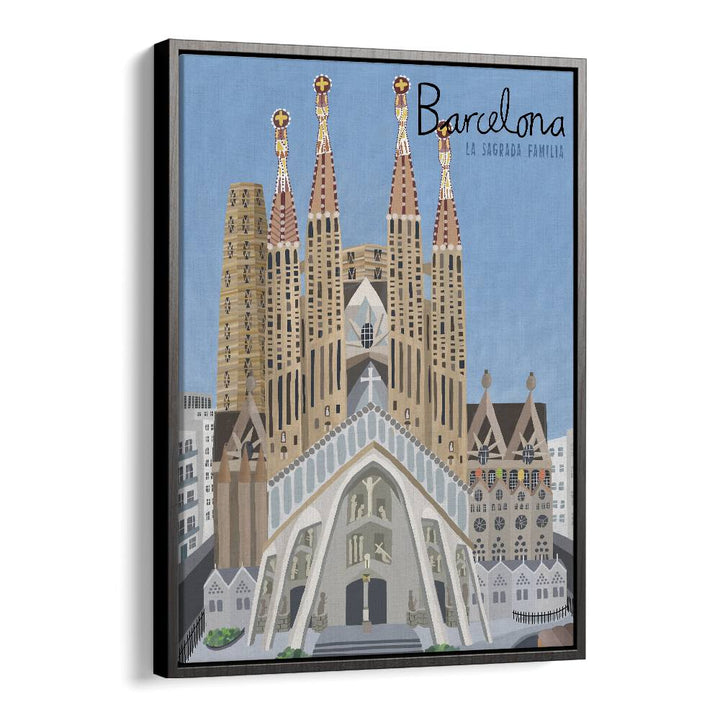 Stylishly framed, THE SAGRADA FAMILIA, TRAVEL POSTERS by Carla Daly captures Barcelona’s architectural beauty.
