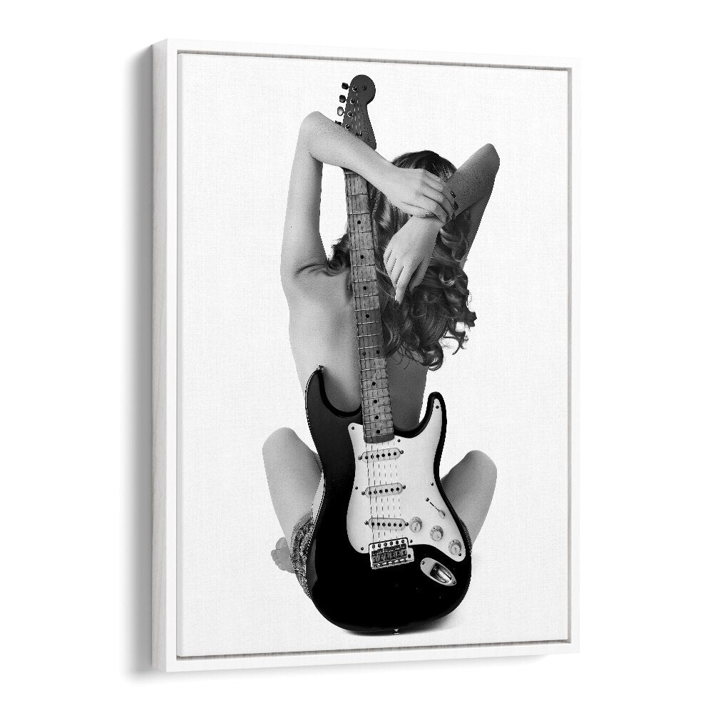 Elevate your decor with "THE STRAT, PHOTOGRAPHY PRINTS" by David Drake, blending music and fashion beautifully.