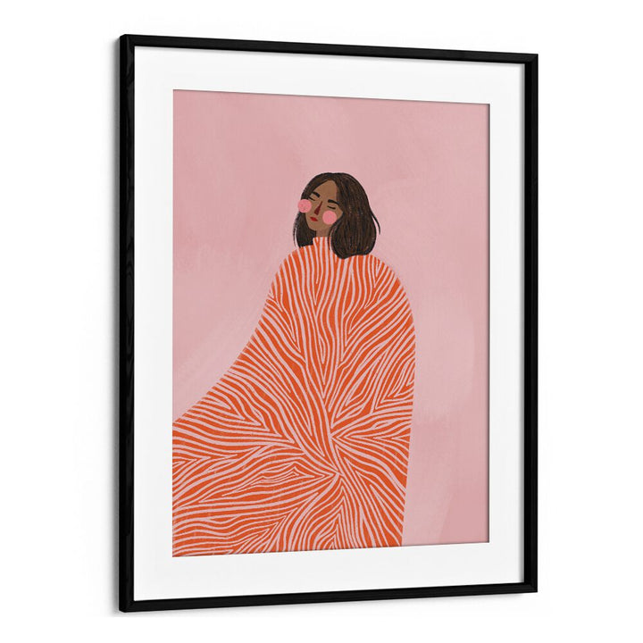 Stunning illustration, "THE WOMAN WITH THE SWIRLS, PORTRAITS" by Bea Muller, featuring swirling patterns and elegance.