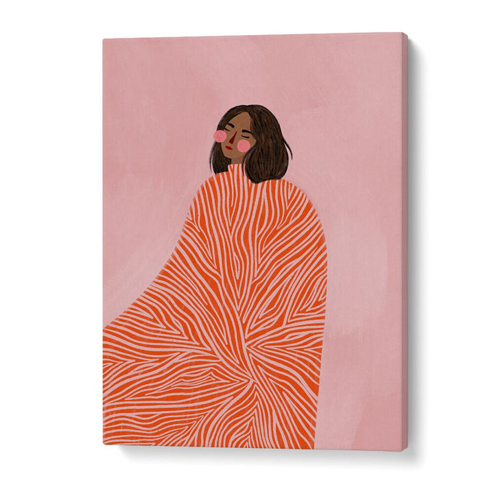 "The Woman with the Swirls, Portraits" showcases a captivating illustration by Bea Muller, embodying feminine elegance.