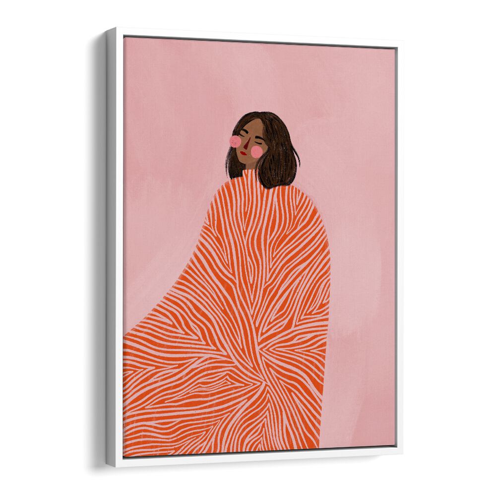 Elegant illustration, "THE WOMAN WITH THE SWIRLS, PORTRAITS" by Bea Muller, showcases femininity with mesmerizing patterns.