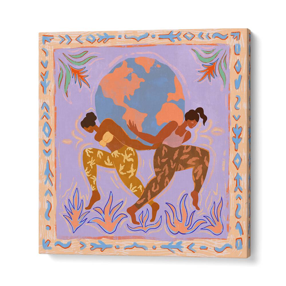 Vibrant wall art depicting unity and culture, showcasing THE WORLD, PORTRAITS by Arty Guava for modern elegance.