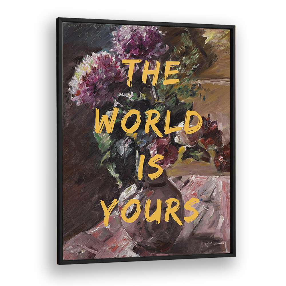 Transform your space with THE WORLD IS YOURS, ALTERED ART PRINTS by The Art Concept, featuring vibrant floral design.