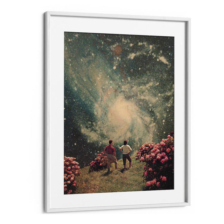 Surreal art prints "THERE WILL BE LIGHT" capture a cosmic scene, perfect for transforming any space elegantly.
