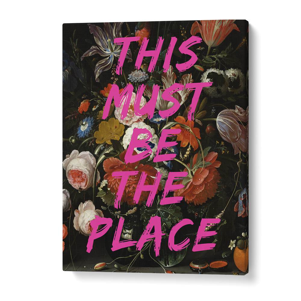 Vibrant floral altered art prints titled "THIS MUST BE A PLACE" by The Art Concept for stunning decor.