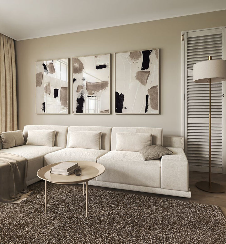 Enhance your decor with the TIMELESS TEXTURE SET, SET OF 3 PAINTINGS, perfect for stylish living spaces.