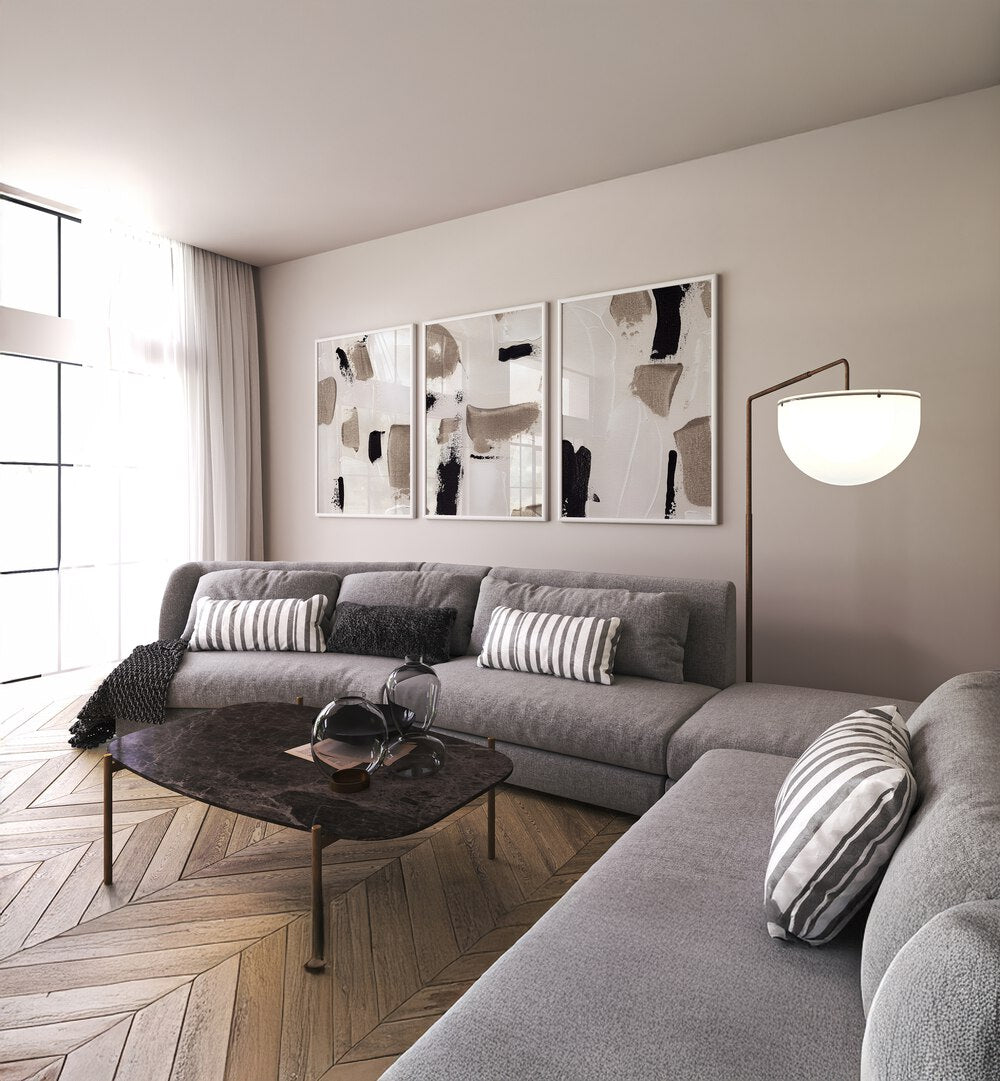 Enhance your decor with the TIMELESS TEXTURE SET, SET OF 3 PAINTINGS, perfect for adding elegance to any room.