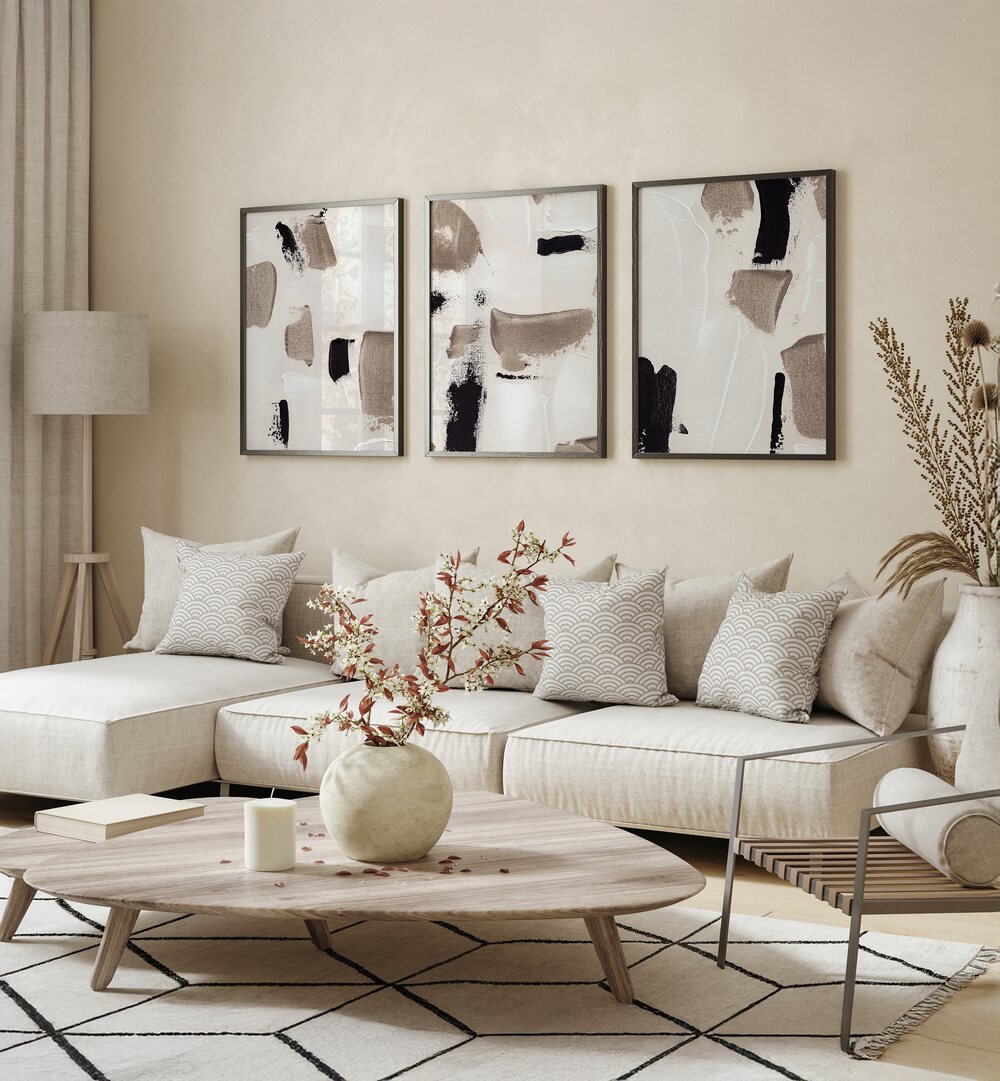 Elevate your decor with the TIMELESS TEXTURE SET, SET OF 3 PAINTINGS, perfect for any stylish living space.